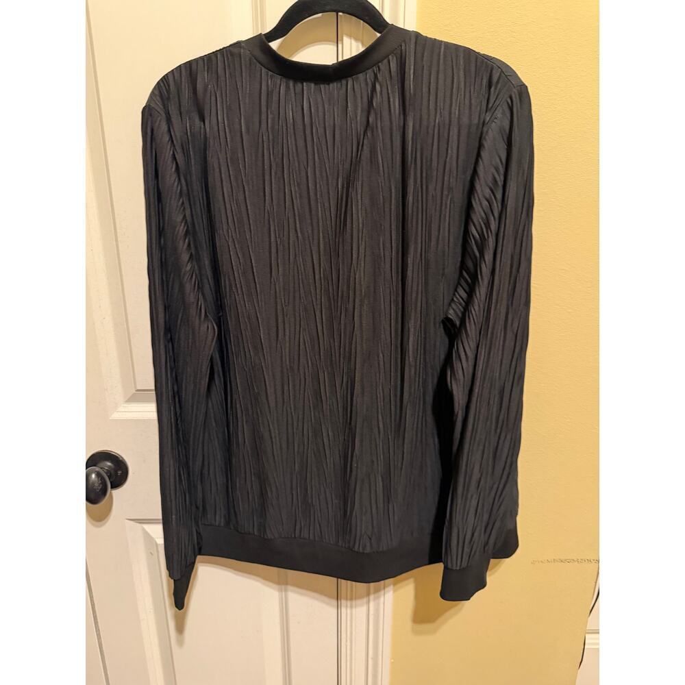 BEAT Women's Black Pleated Look Long Sleeve Button Up Cardigan Plus Size 4X - Picture 5 of 9